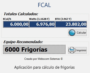 FCal: sistema gratuito para cálculo de Frigorías