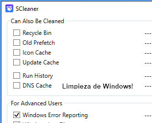 SCleaner es un programa open source para Limpiar Windows